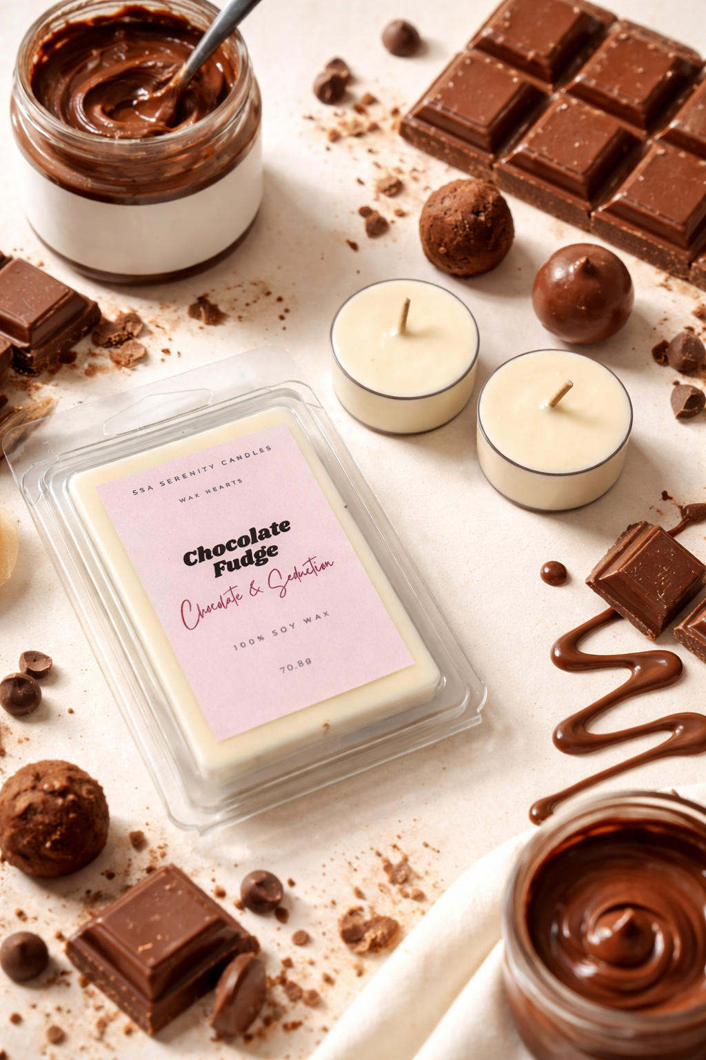 Chocolate Fudge:🍫 Wax Hearts